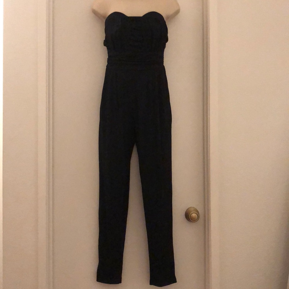 New Krazy black strapless jumpsuit size L